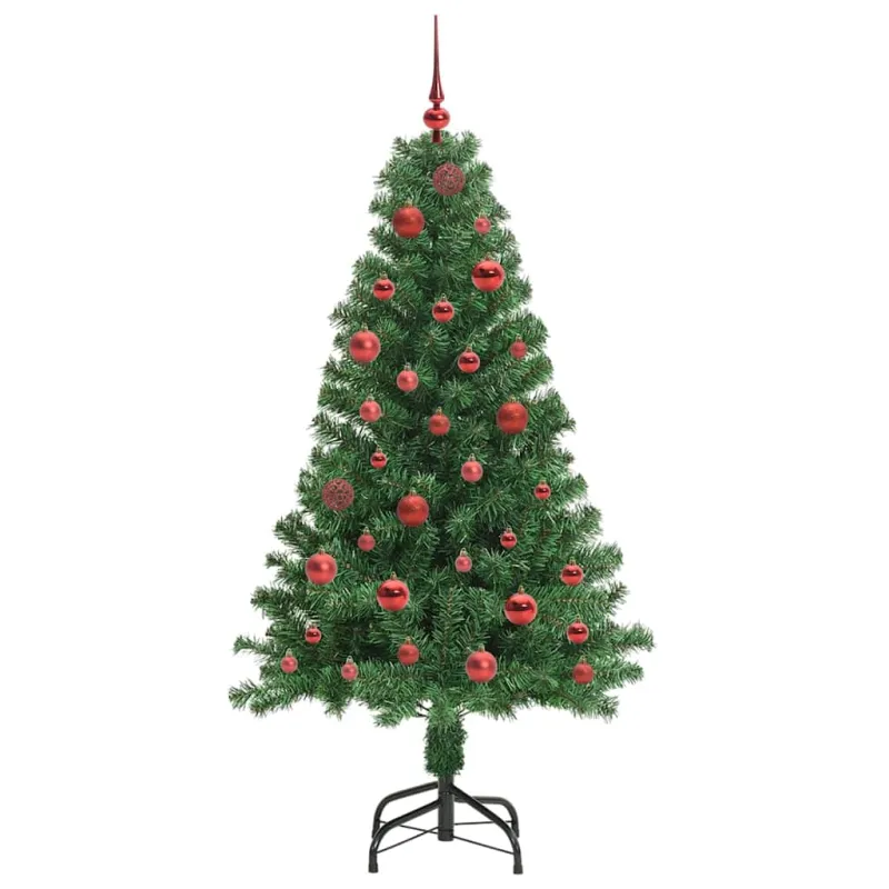 Dirbtinė Kalėdų eglutė Žalia 150 cm PVC ir Plienas ir Plastikas