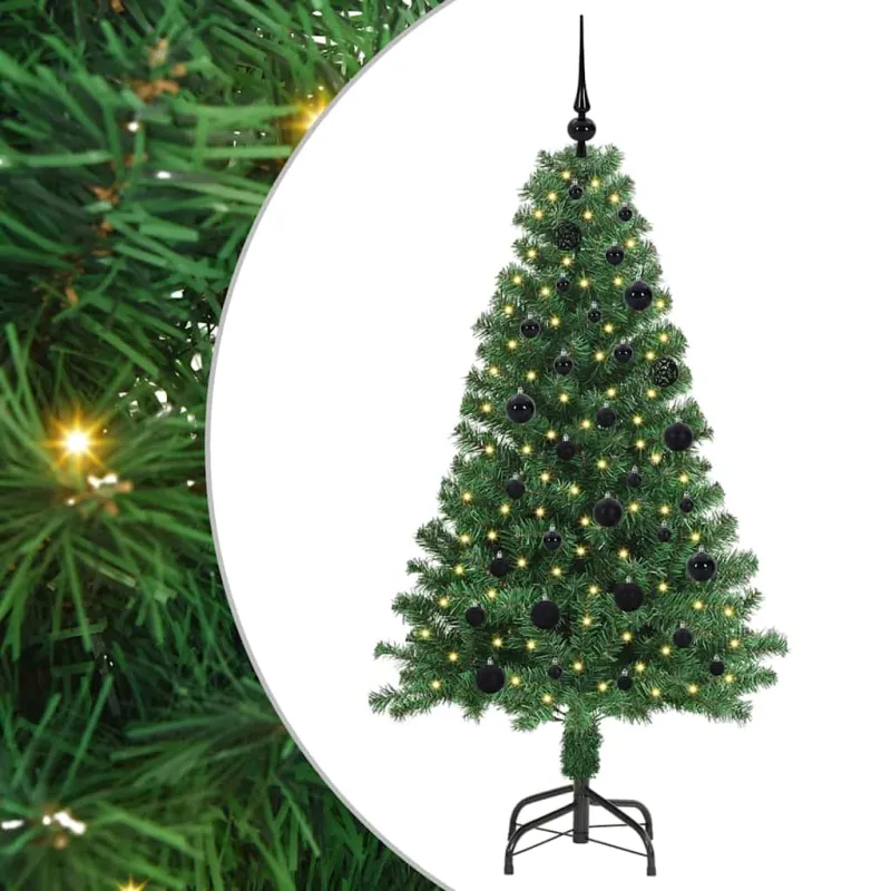 Dirbtinė Kalėdų eglutė Žalia 150 cm PVC ir Plienas ir Plastikas
