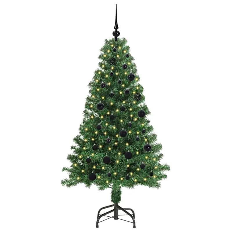 Dirbtinė Kalėdų eglutė Žalia 150 cm PVC ir Plienas ir Plastikas
