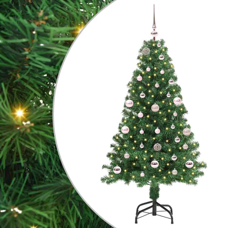 Dirbtinė Kalėdų eglutė Žalia 150 cm PVC ir Plienas ir Plastikas