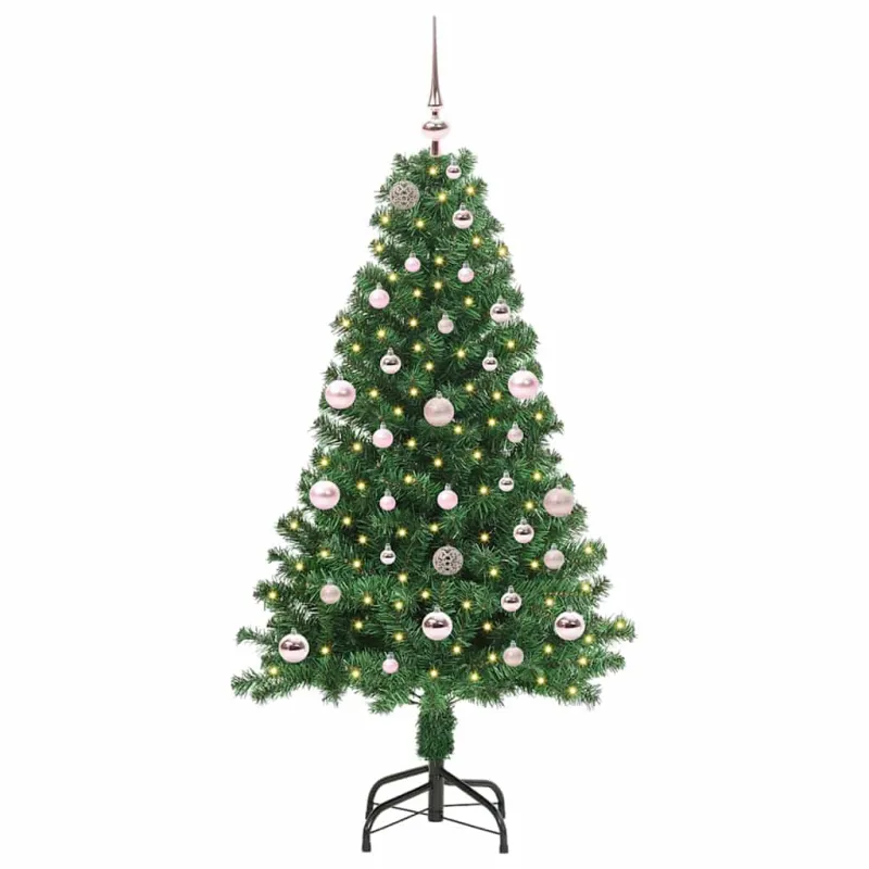 Dirbtinė Kalėdų eglutė Žalia 150 cm PVC ir Plienas ir Plastikas