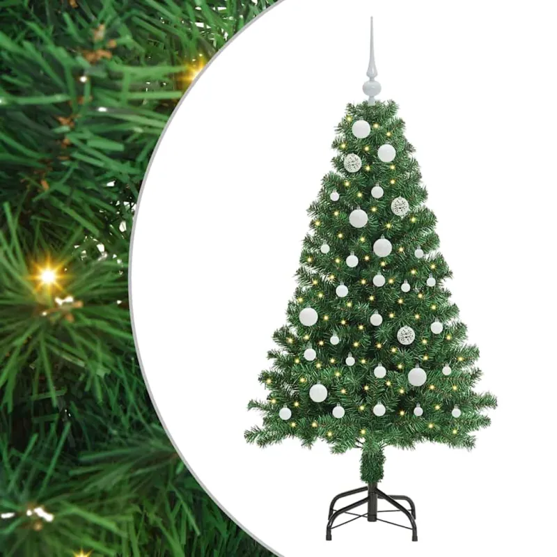 Dirbtinė Kalėdų eglutė Žalia 150 cm PVC ir Plienas ir Plastikas
