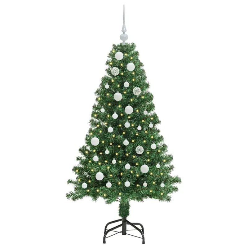Dirbtinė Kalėdų eglutė Žalia 150 cm PVC ir Plienas ir Plastikas