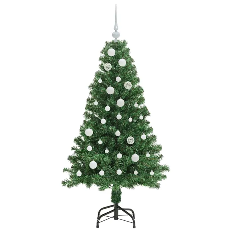 Dirbtinė Kalėdų eglutė Žalia 150 cm PVC ir Plienas ir Plastikas