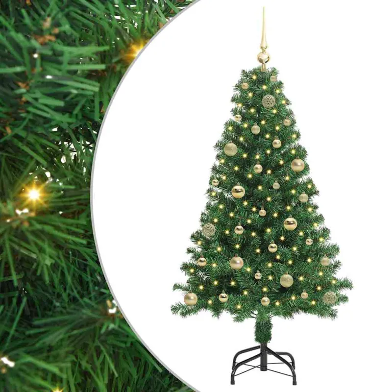 Dirbtinė Kalėdų eglutė Žalia 150 cm PVC ir Plienas ir Plastikas