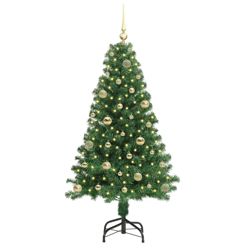 Dirbtinė Kalėdų eglutė Žalia 150 cm PVC ir Plienas ir Plastikas