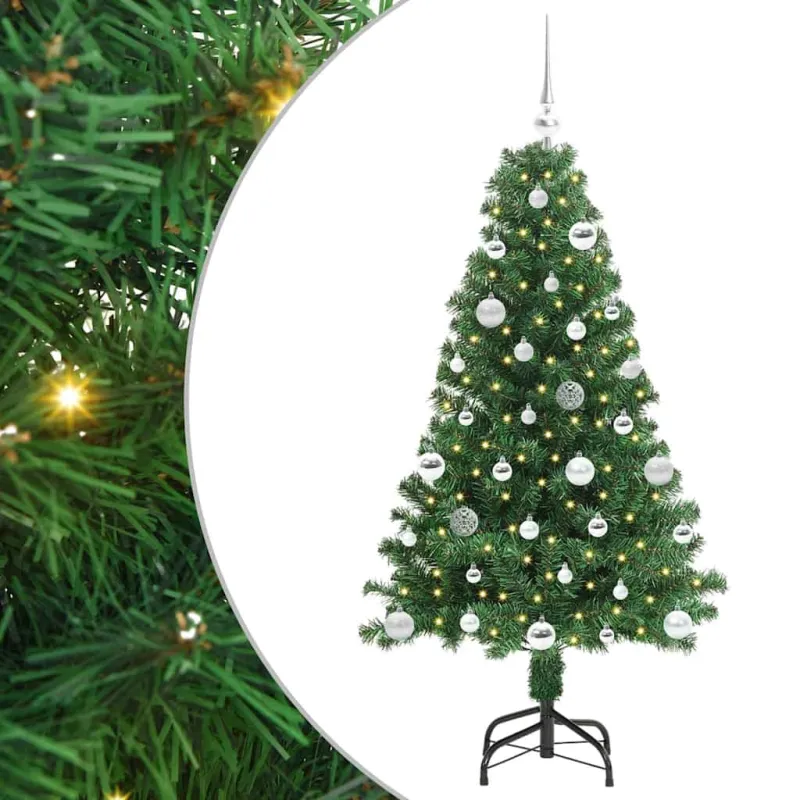 Dirbtinė Kalėdų eglutė Žalia 150 cm PVC ir Plienas ir Plastikas