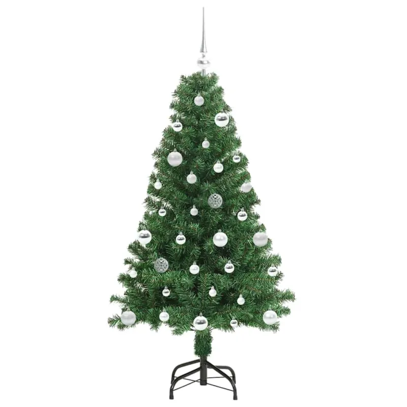 Dirbtinė Kalėdų eglutė Žalia 150 cm PVC ir Plienas ir Plastikas