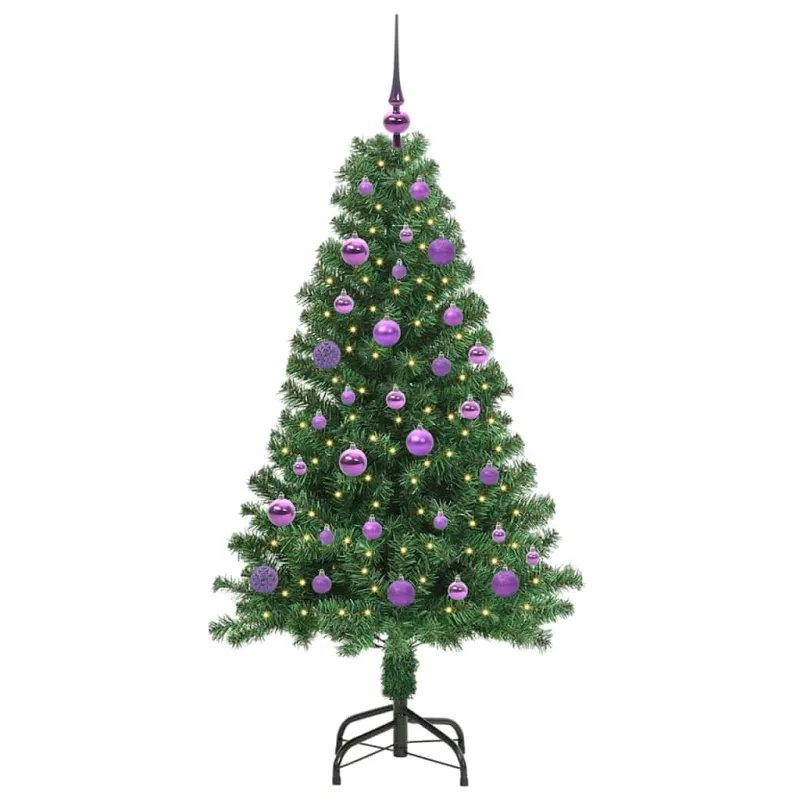 Dirbtinė Kalėdų eglutė Žalia 150 cm PVC ir Plienas ir Plastikas