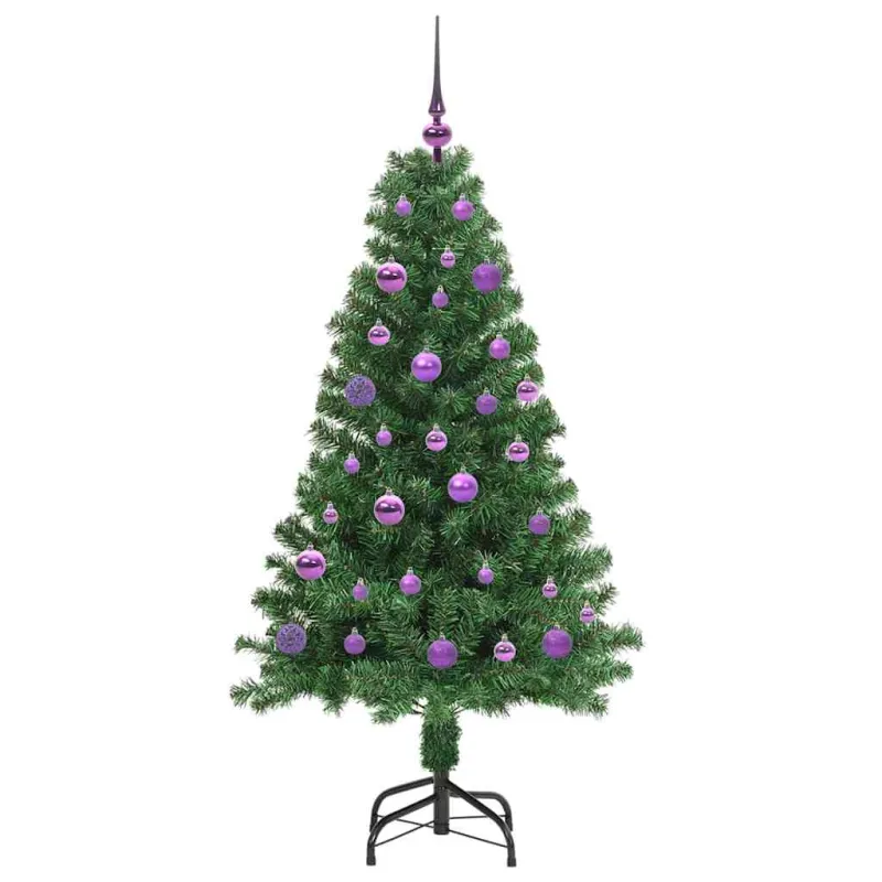 Dirbtinė Kalėdų eglutė Žalia 150 cm PVC ir Plienas ir Plastikas