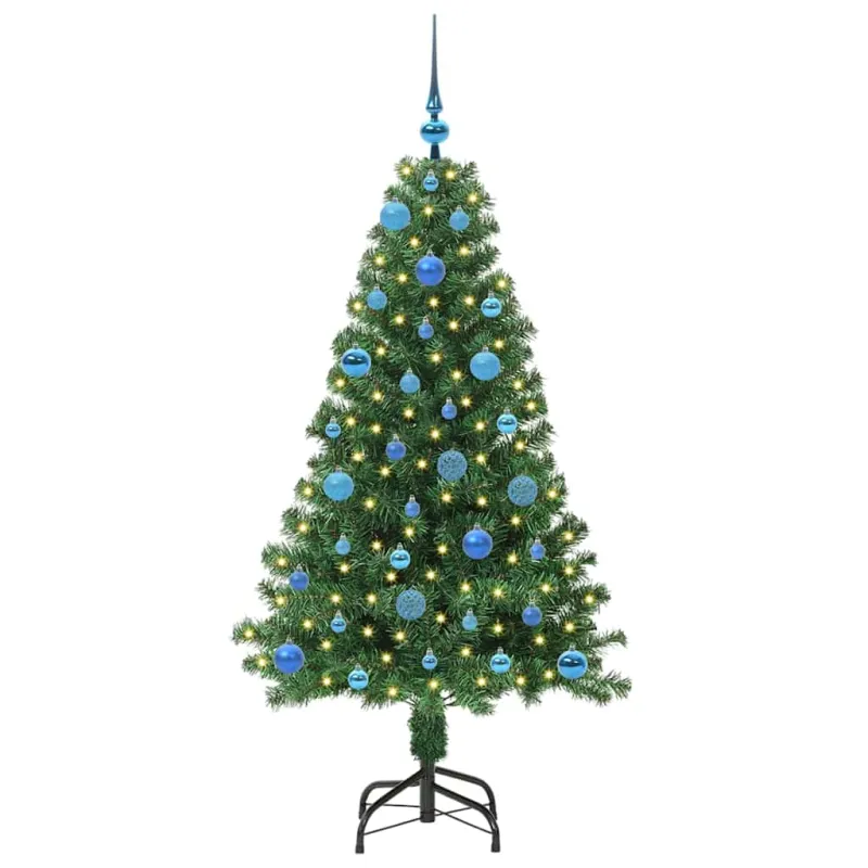 Dirbtinė Kalėdų eglutė Žalia 150 cm PVC ir Plienas ir Plastikas