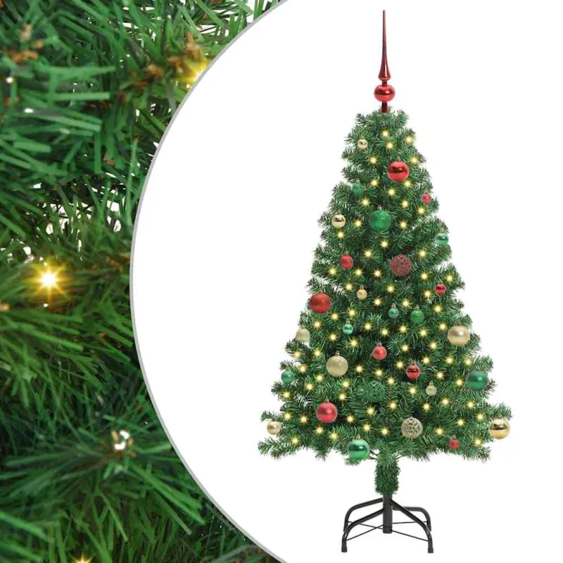 Dirbtinė Kalėdų eglutė Žalia 150 cm PVC ir Plienas ir Plastikas