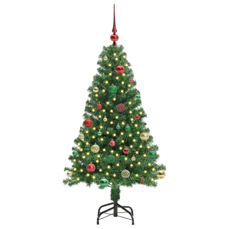 Dirbtinė Kalėdų eglutė Žalia 150 cm PVC ir Plienas ir Plastikas
