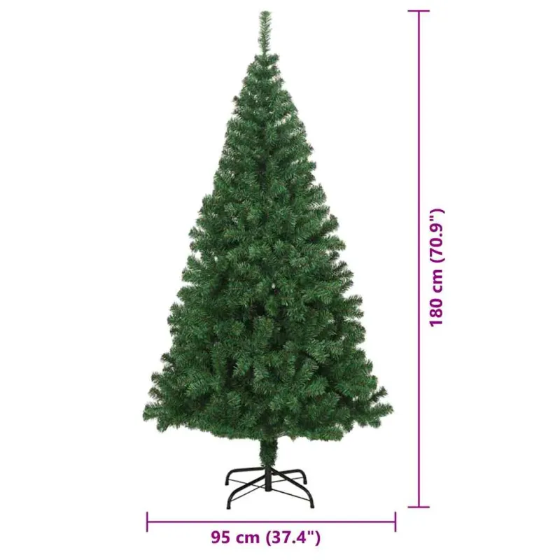 Dirbtinė Kalėdų eglutė Žalia 180 cm PVC ir Plienas ir Plastikas