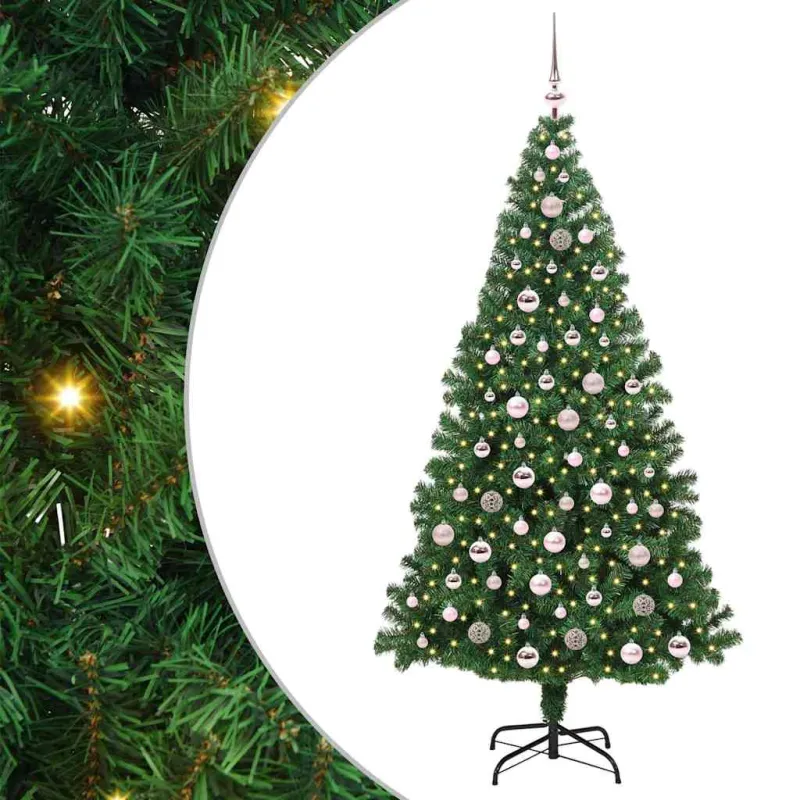 Dirbtinė Kalėdų eglutė Žalia 210 cm PVC ir Plienas ir Plastikas