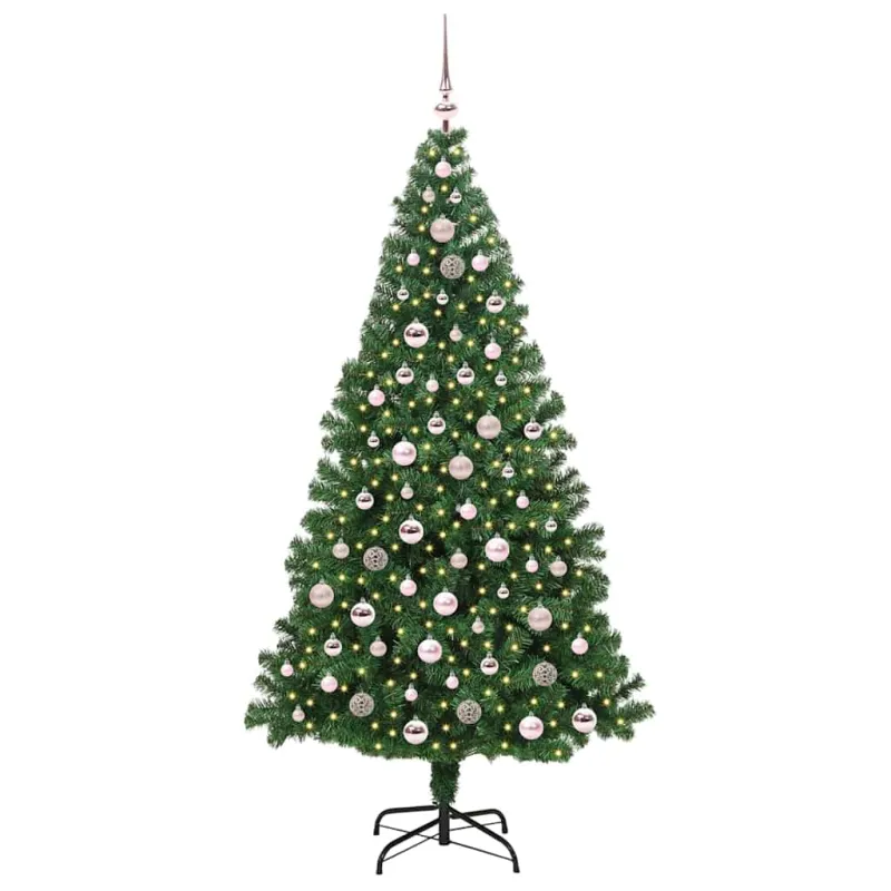 Dirbtinė Kalėdų eglutė Žalia 210 cm PVC ir Plienas ir Plastikas