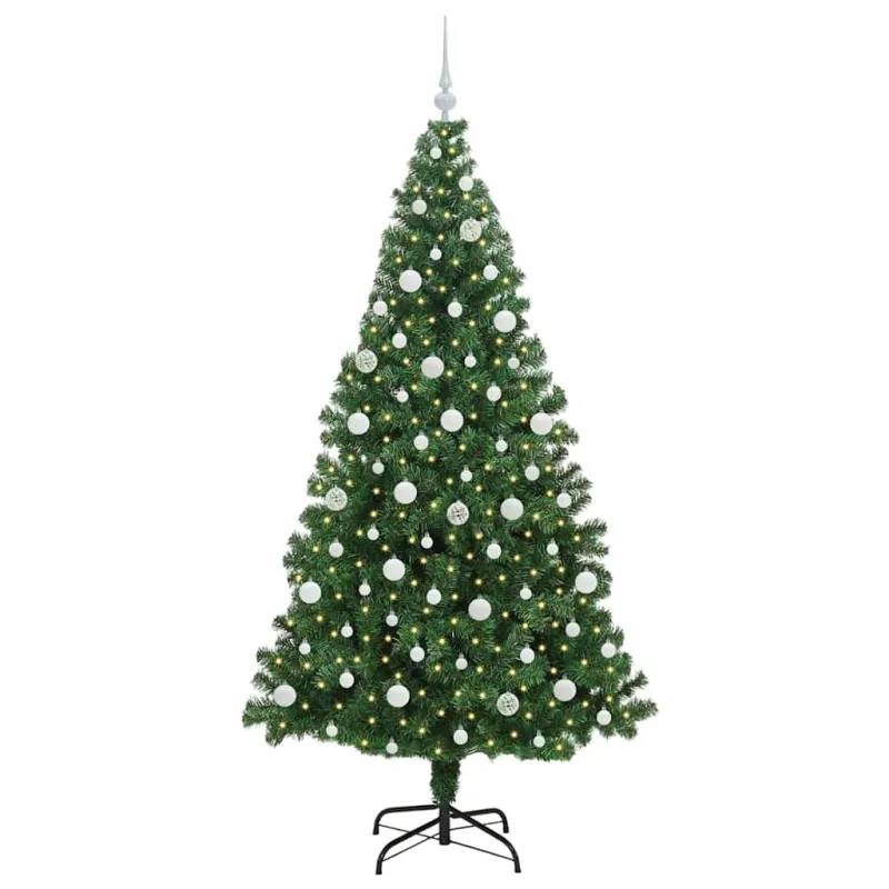 Dirbtinė Kalėdų eglutė Žalia 210 cm PVC ir Plienas ir Plastikas