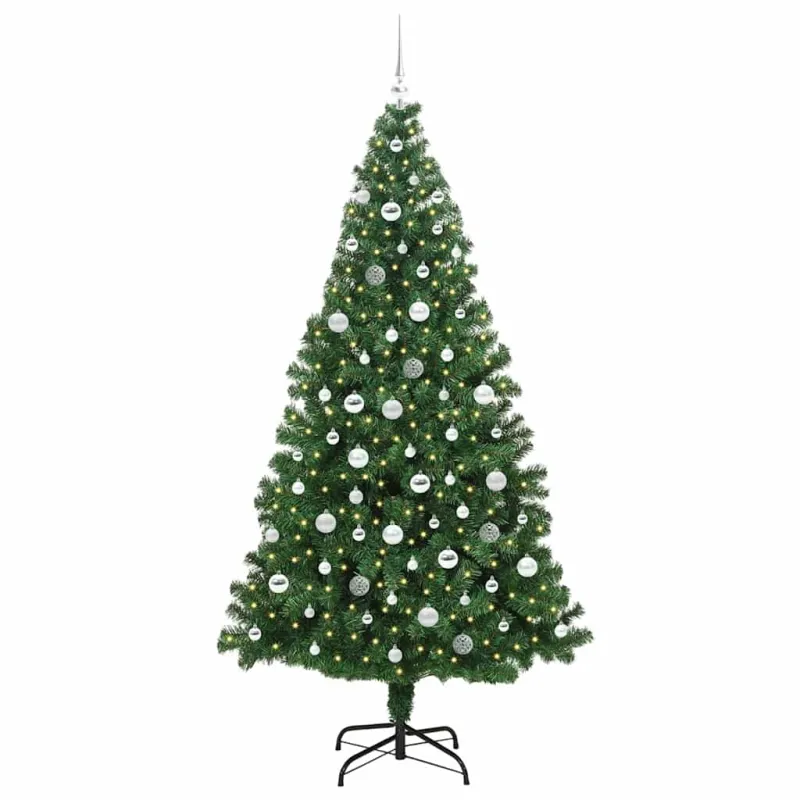 Dirbtinė Kalėdų eglutė Žalia 210 cm PVC ir Plienas ir Plastikas