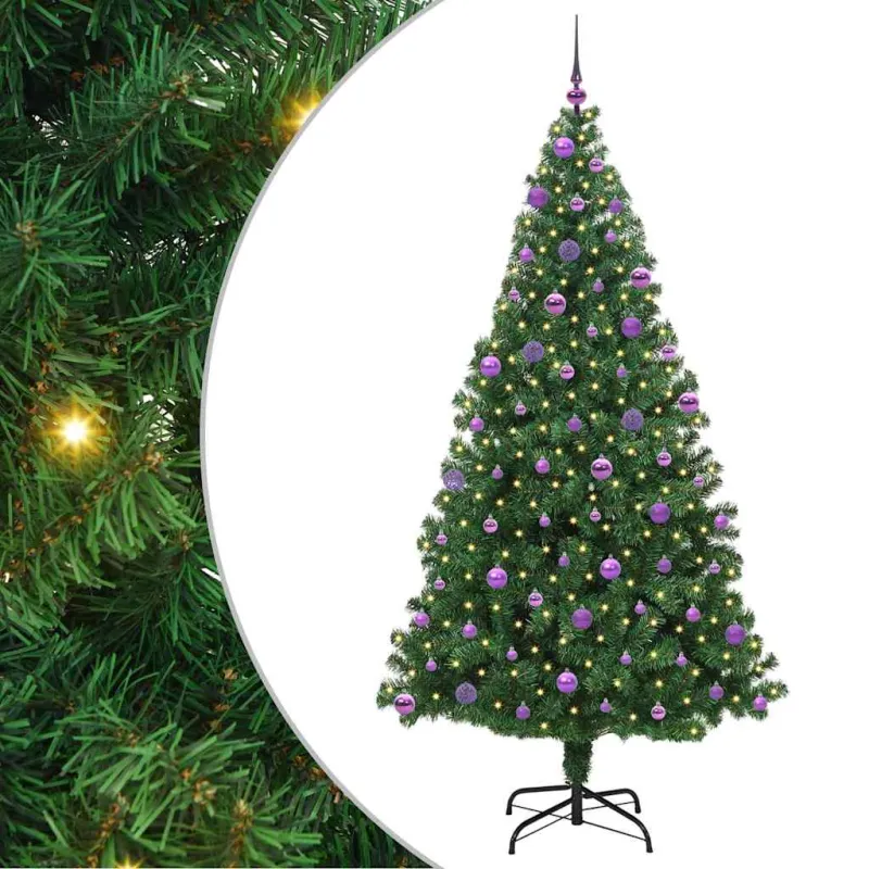 Dirbtinė Kalėdų eglutė Žalia 210 cm PVC ir Plienas ir Plastikas