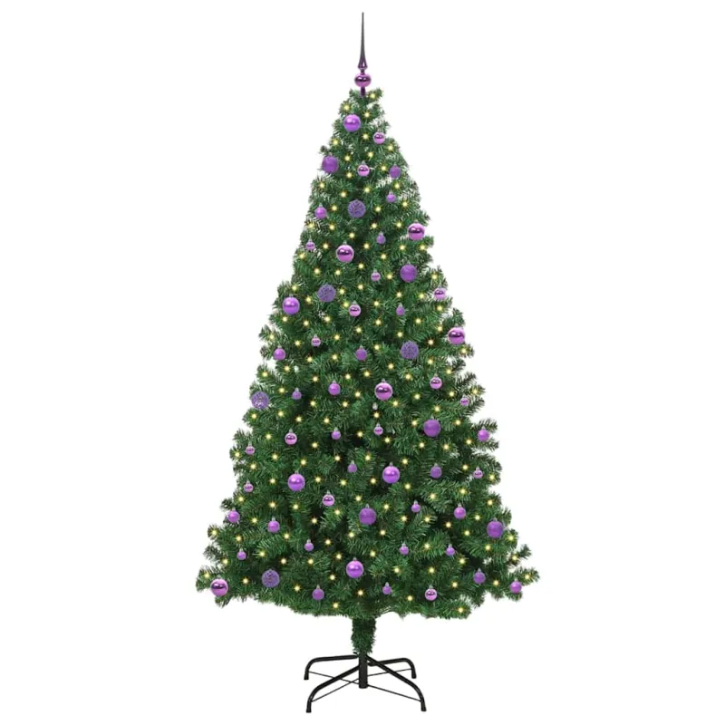 Dirbtinė Kalėdų eglutė Žalia 210 cm PVC ir Plienas ir Plastikas