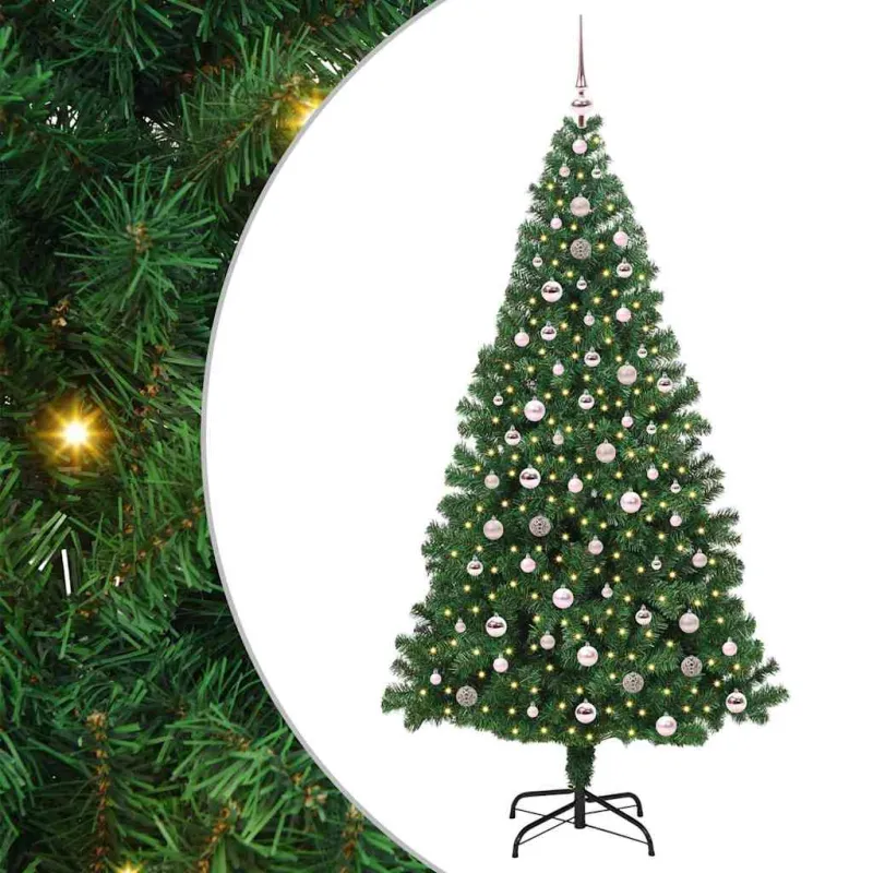 Dirbtinė Kalėdų eglutė Žalia 240 cm PVC ir Plienas ir Plastikas