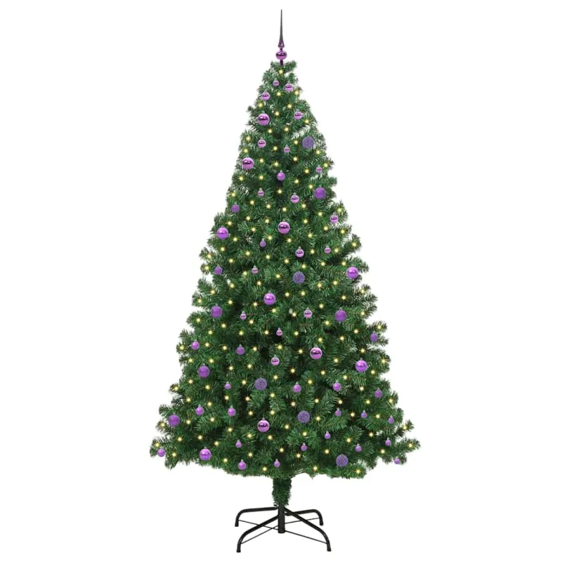 Dirbtinė Kalėdų eglutė Žalia 240 cm PVC ir Plienas ir Plastikas