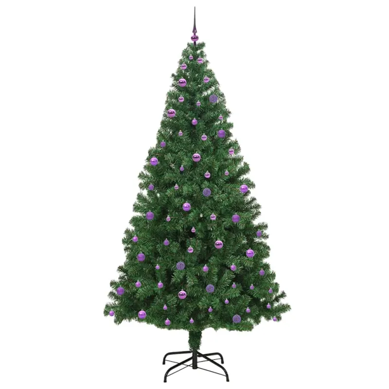 Dirbtinė Kalėdų eglutė Žalia 240 cm PVC ir Plienas ir Plastikas