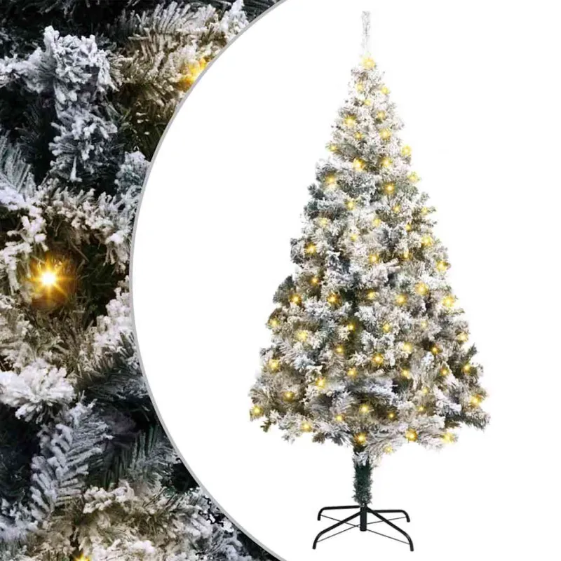 Dirbtinė Kalėdų eglutė Balta 180 cm PVC ir Plienas ir Plastikas