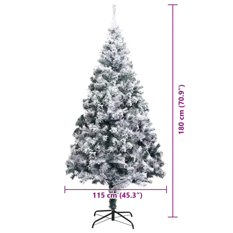 Dirbtinė Kalėdų eglutė Balta 180 cm PVC ir Plienas ir Plastikas
