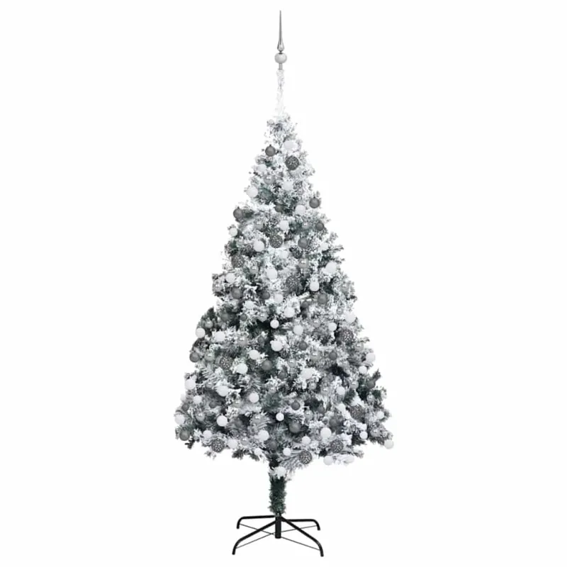 Dirbtinė Kalėdų eglutė Balta 180 cm PVC ir Plienas ir Plastikas