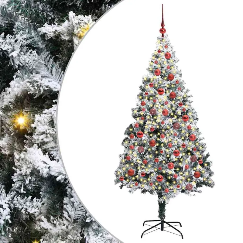 Dirbtinė Kalėdų eglutė Balta 180 cm PVC ir Plienas ir Plastikas