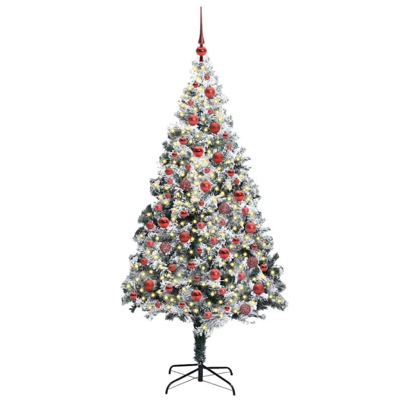 Dirbtinė Kalėdų eglutė Balta 180 cm PVC ir Plienas ir Plastikas