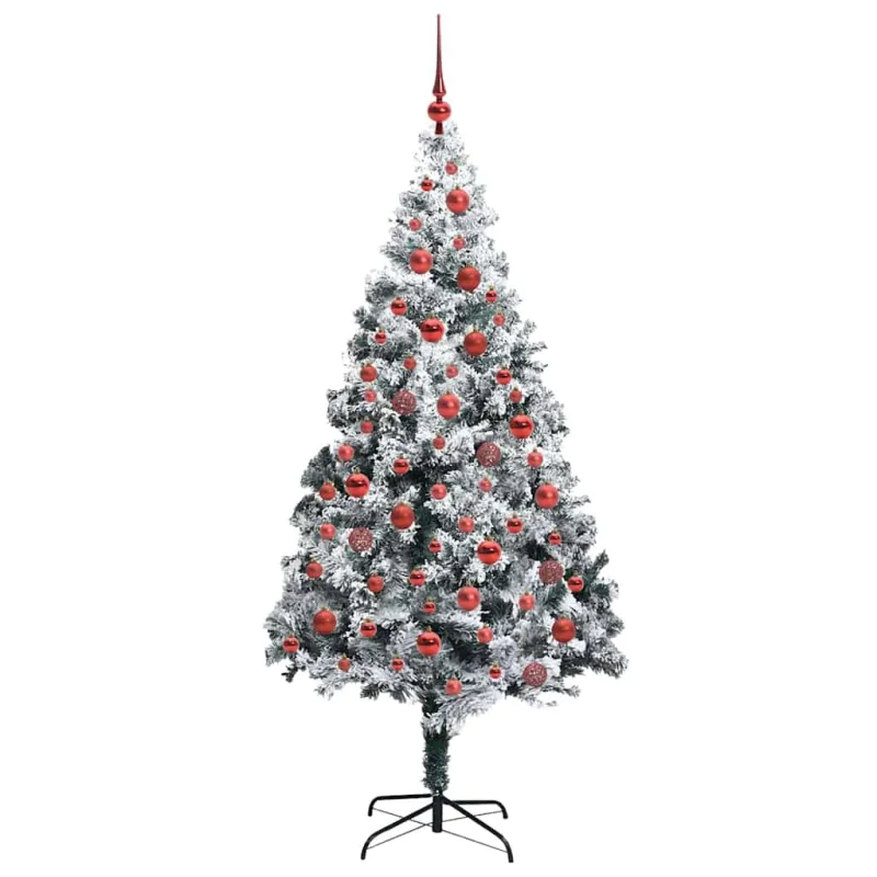 Dirbtinė Kalėdų eglutė Balta 180 cm PVC ir Plienas ir Plastikas