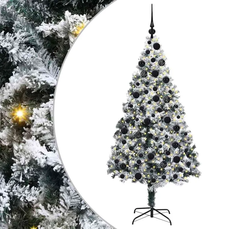 Dirbtinė Kalėdų eglutė Balta 180 cm PVC ir Plienas ir Plastikas