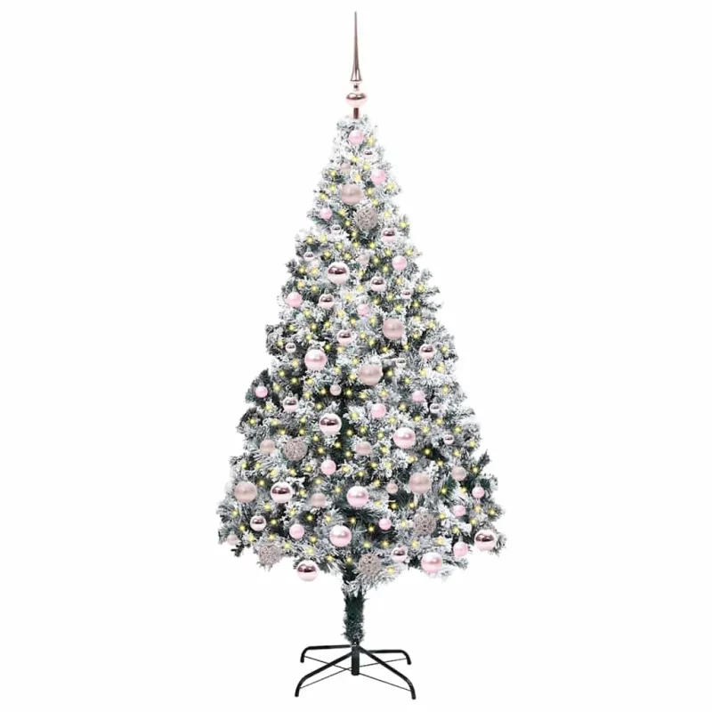 Dirbtinė Kalėdų eglutė Balta 180 cm PVC ir Plienas ir Plastikas