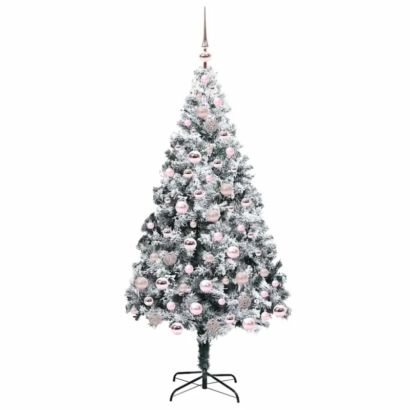 Dirbtinė Kalėdų eglutė Balta 180 cm PVC ir Plienas ir Plastikas