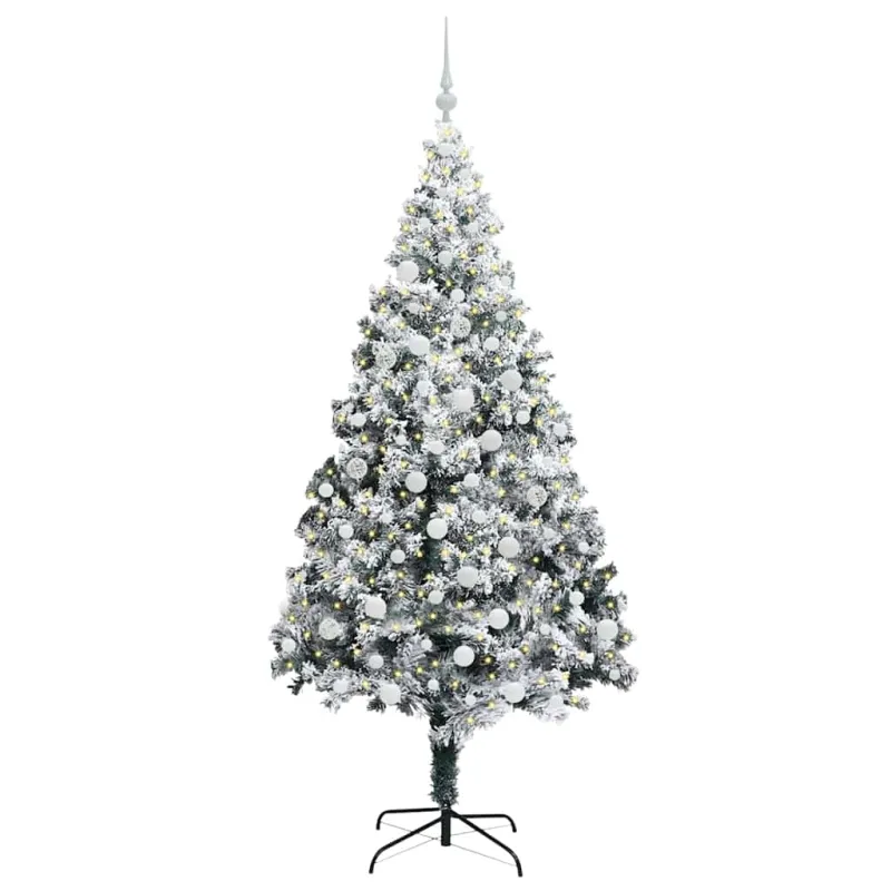 Dirbtinė Kalėdų eglutė Balta 180 cm PVC ir Plienas ir Plastikas