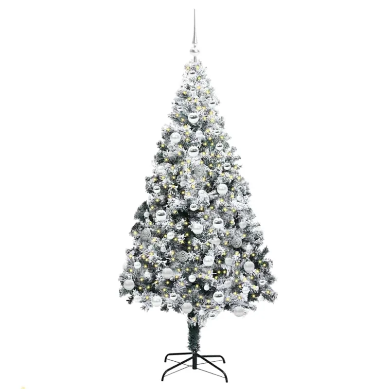 Dirbtinė Kalėdų eglutė Balta 180 cm PVC ir Plienas ir Plastikas