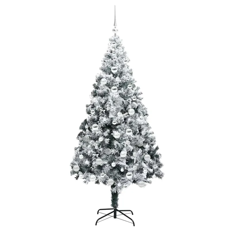 Dirbtinė Kalėdų eglutė Balta 180 cm PVC ir Plienas ir Plastikas