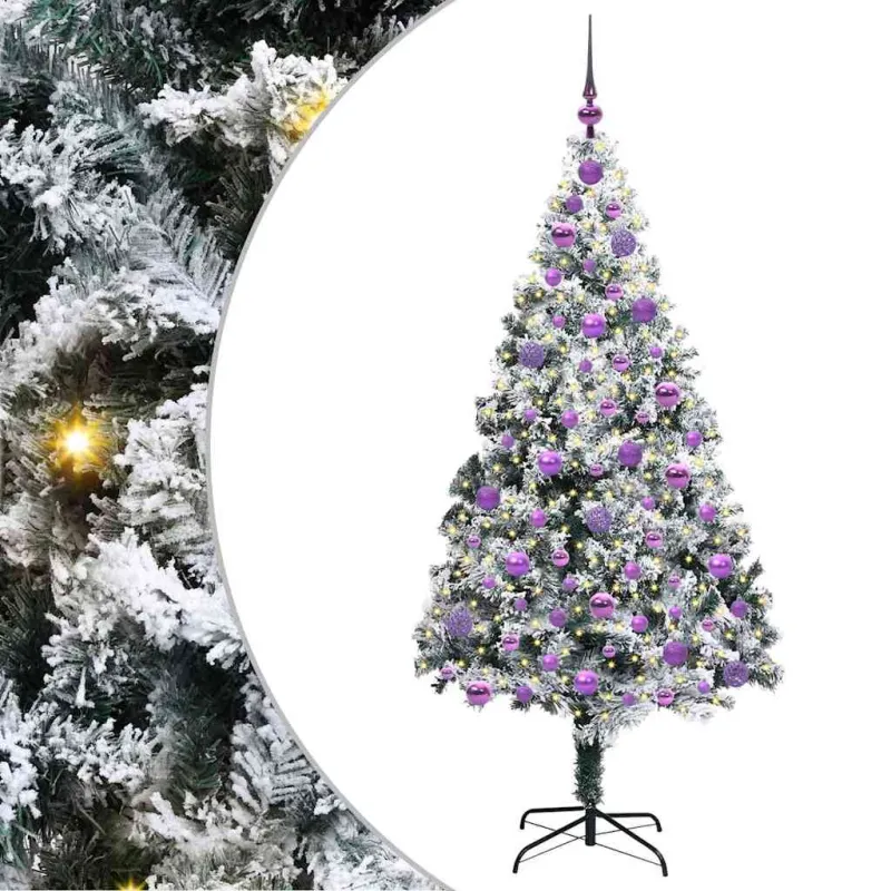 Dirbtinė Kalėdų eglutė Balta 180 cm PVC ir Plienas ir Plastikas