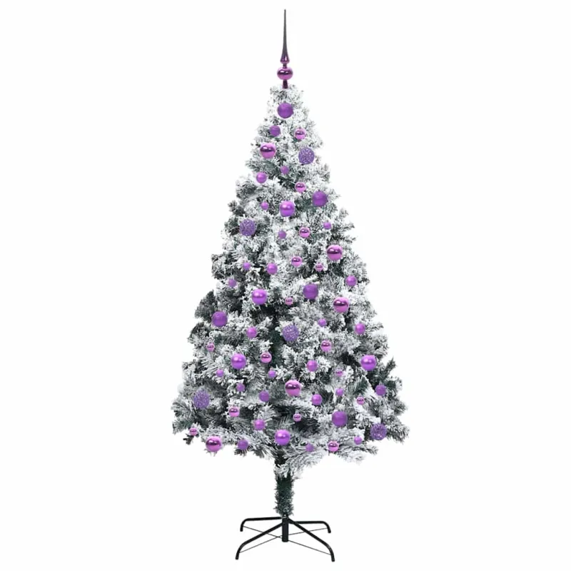 Dirbtinė Kalėdų eglutė Balta 180 cm PVC ir Plienas ir Plastikas