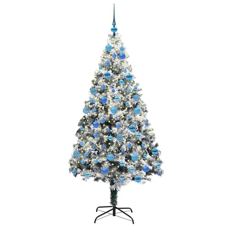 Dirbtinė Kalėdų eglutė Balta 180 cm PVC ir Plienas ir Plastikas