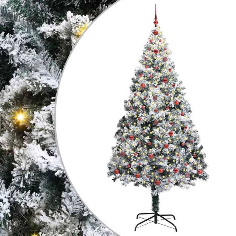Dirbtinė Kalėdų eglutė Balta 240 cm PVC ir Plienas ir Plastikas