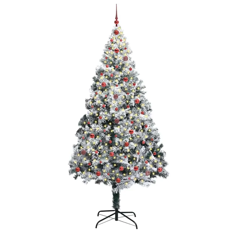 Dirbtinė Kalėdų eglutė Balta 240 cm PVC ir Plienas ir Plastikas