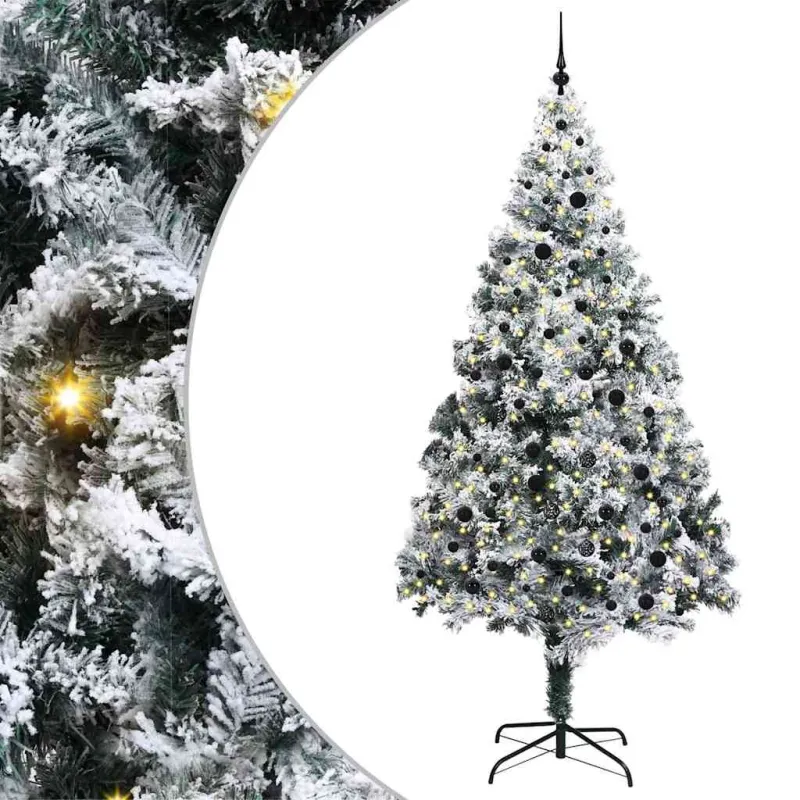 Dirbtinė Kalėdų eglutė Balta 240 cm PVC ir Plienas ir Plastikas