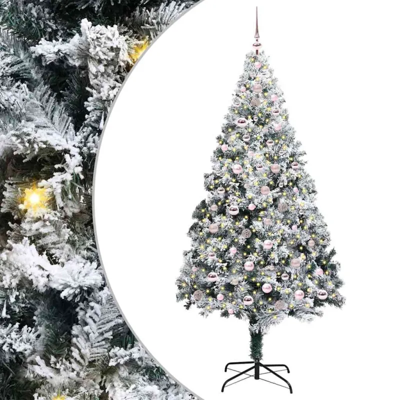 Dirbtinė Kalėdų eglutė Balta 240 cm PVC ir Plienas ir Plastikas