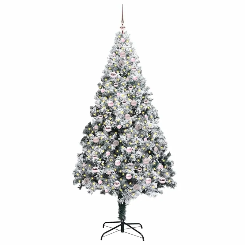 Dirbtinė Kalėdų eglutė Balta 240 cm PVC ir Plienas ir Plastikas