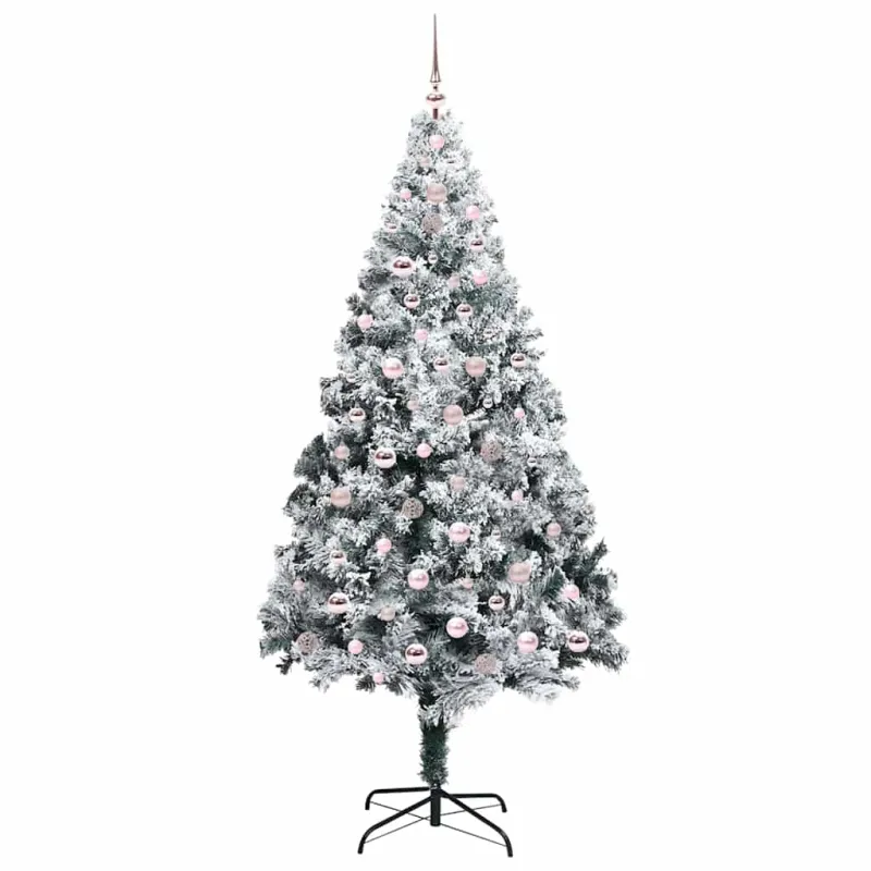 Dirbtinė Kalėdų eglutė Balta 240 cm PVC ir Plienas ir Plastikas