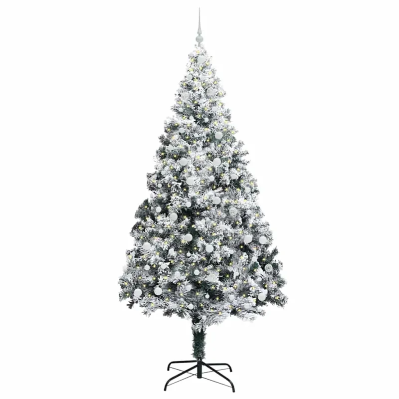 Dirbtinė Kalėdų eglutė Balta 240 cm PVC ir Plienas ir Plastikas