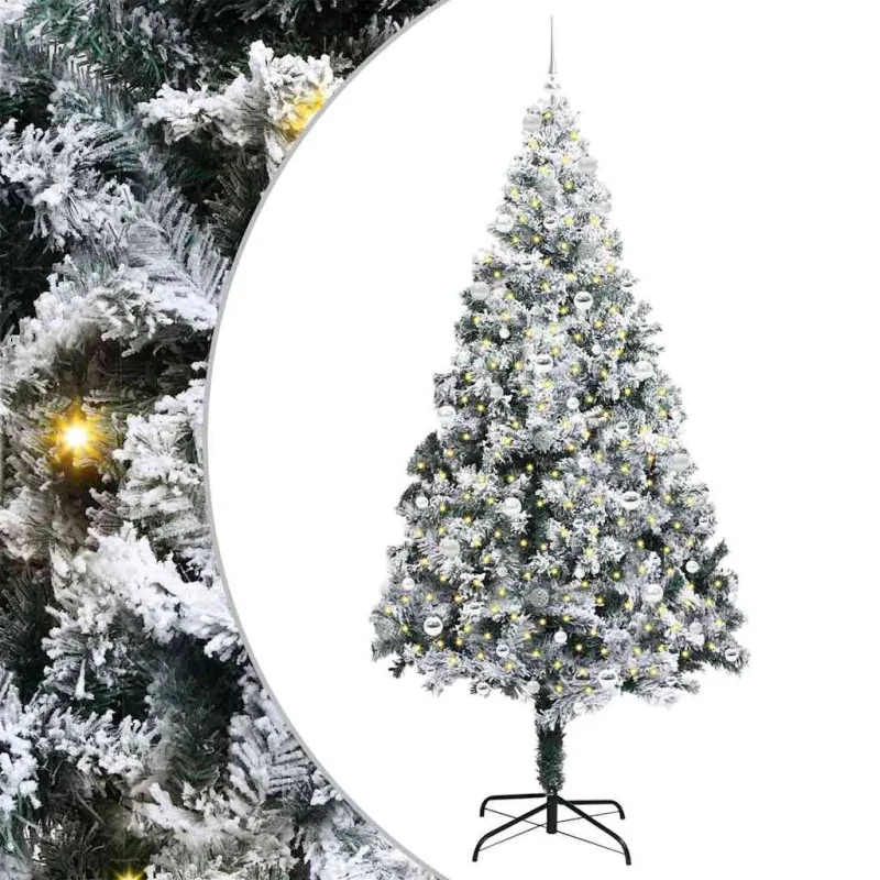 Dirbtinė Kalėdų eglutė Balta 240 cm PVC ir Plienas ir Plastikas